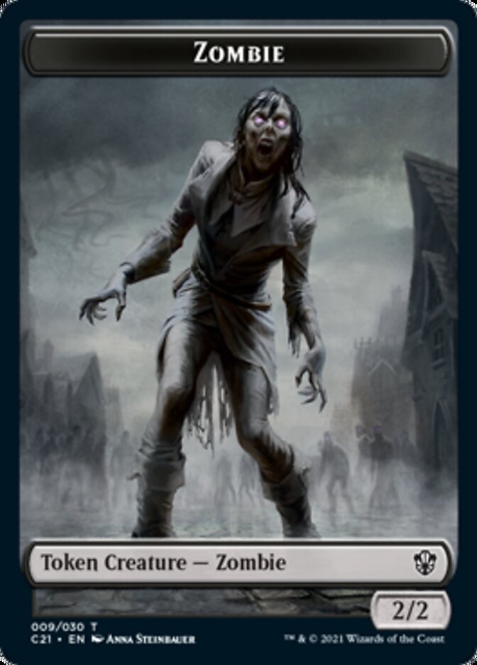 Zombie // Spirit Token [Commander 2021 Tokens] | Rook's Games and More