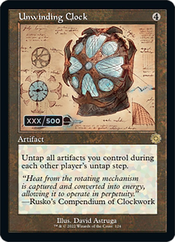Unwinding Clock (Retro Schematic) (Serial Numbered) [The Brothers' War Retro Artifacts] | Rook's Games and More