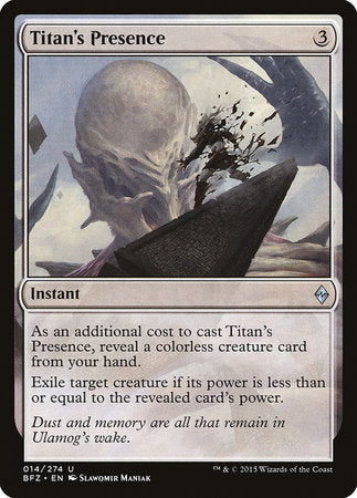 Titan's Presence [Battle for Zendikar] | Rook's Games and More