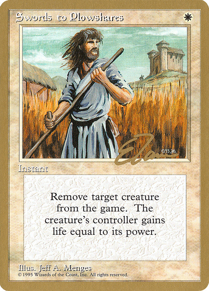 Swords to Plowshares (Eric Tam) [Pro Tour Collector Set] | Rook's Games and More