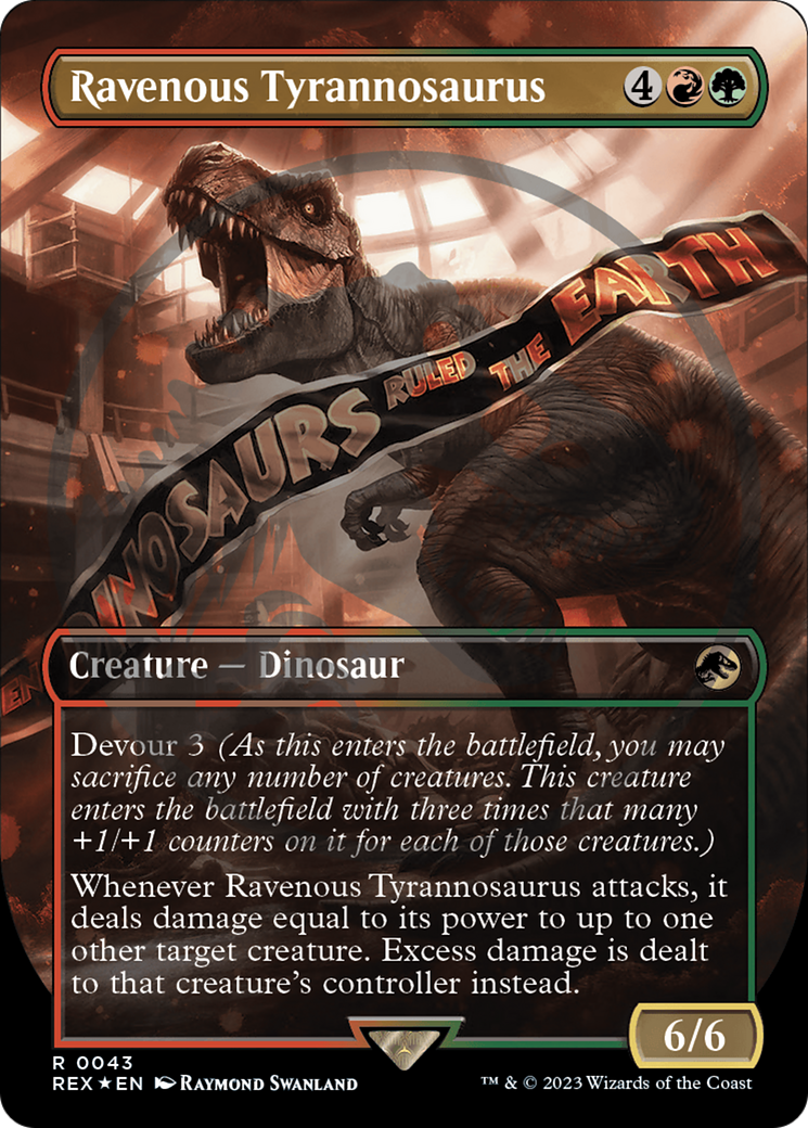 Ravenous Tyrannosaurus Emblem (Borderless) [Jurassic World Collection Tokens] | Rook's Games and More
