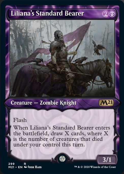 Liliana's Standard Bearer (Showcase) [Core Set 2021] | Rook's Games and More