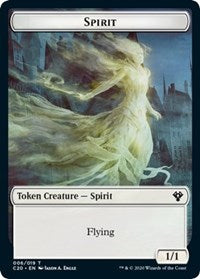 Spirit // Treasure Double-sided Token [Commander 2020 Tokens] | Rook's Games and More