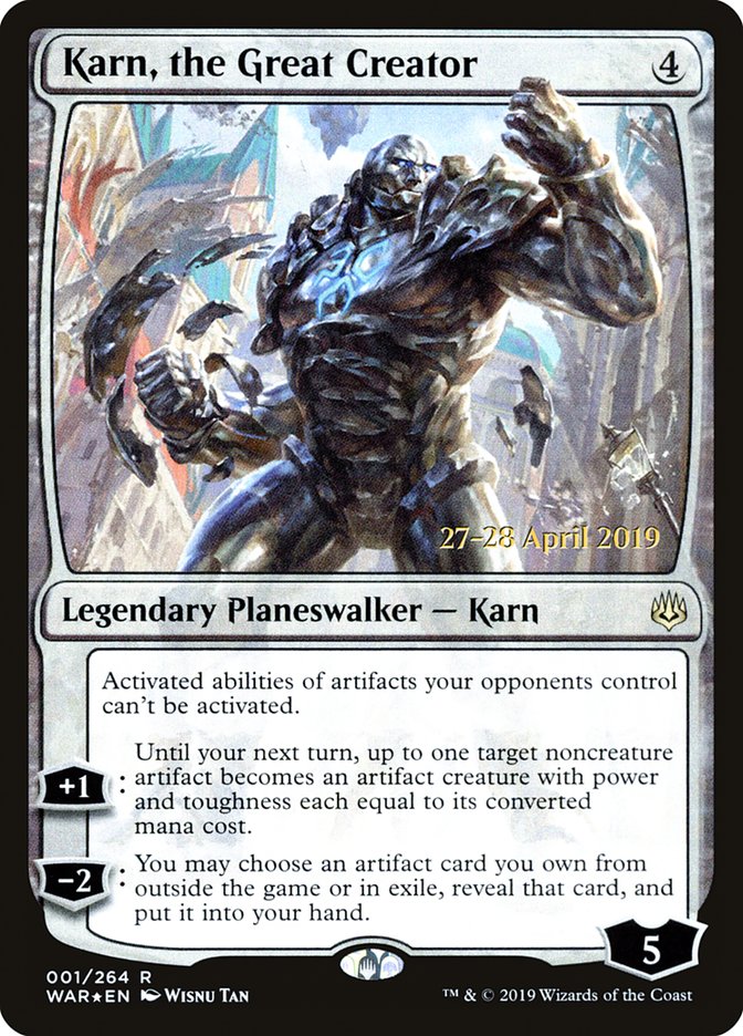Karn, the Great Creator  [War of the Spark Prerelease Promos] | Rook's Games and More