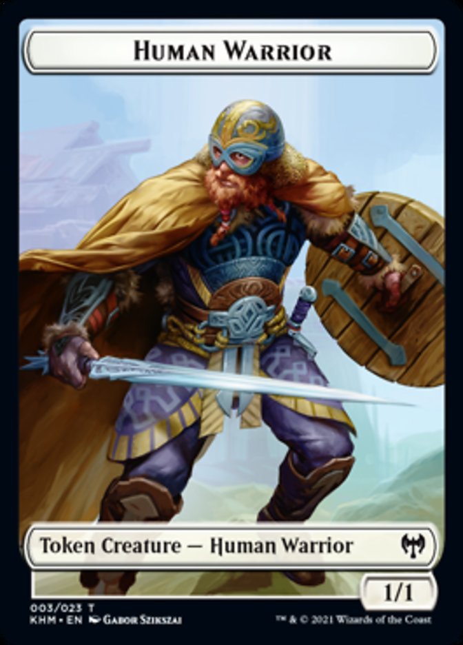 Human Warrior Token [Kaldheim] | Rook's Games and More