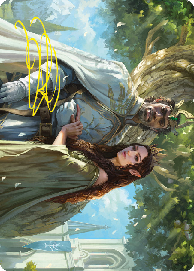 Aragorn and Arwen, Wed Art Card (Gold-Stamped Signature) [The Lord of the Rings: Tales of Middle-earth Art Series] | Rook's Games and More