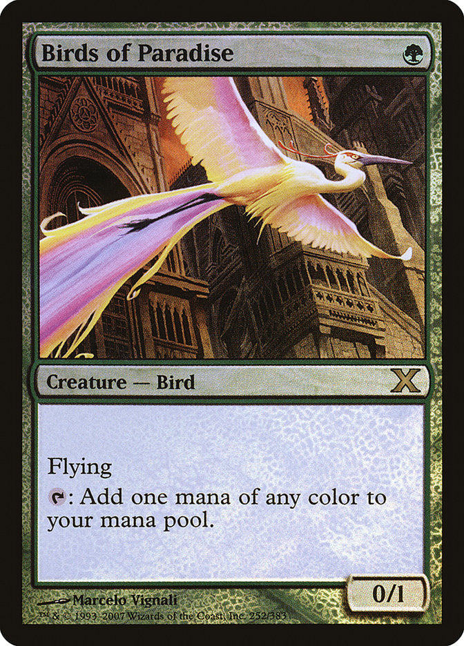 Birds of Paradise (Premium Foil) [Tenth Edition] | Rook's Games and More