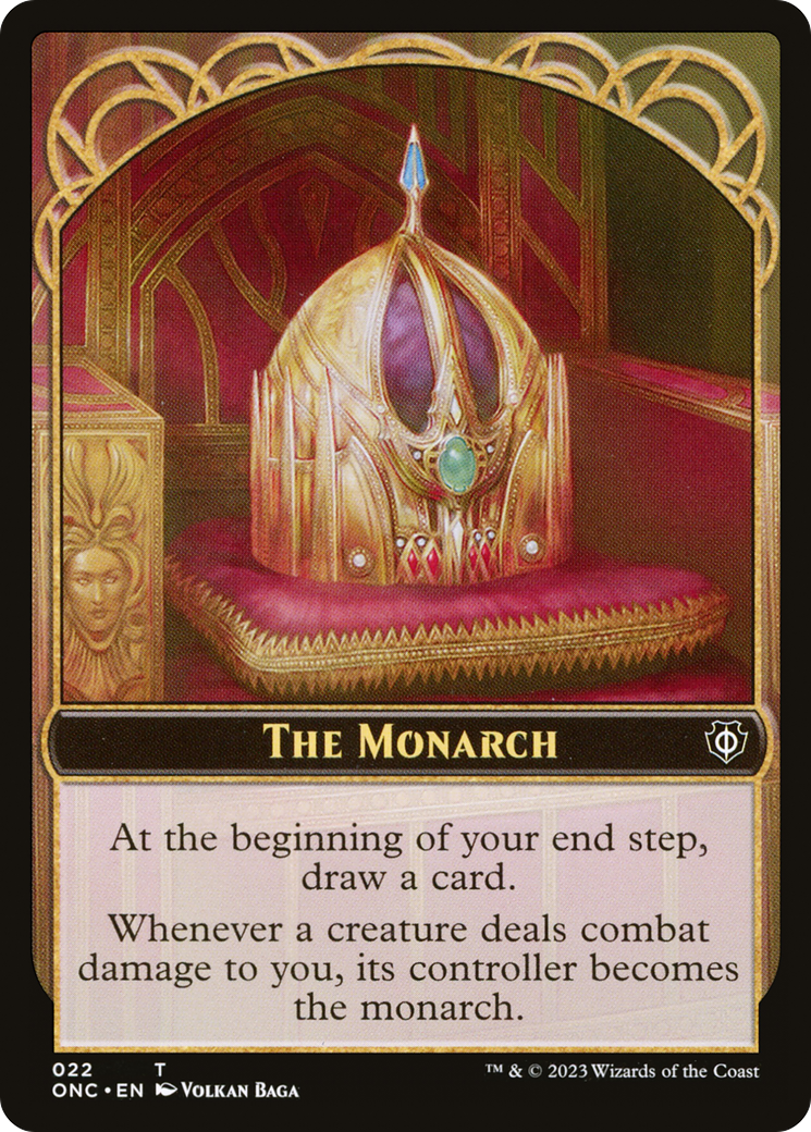 The Monarch // Golem Double-Sided Token [Phyrexia: All Will Be One Commander Tokens] | Rook's Games and More