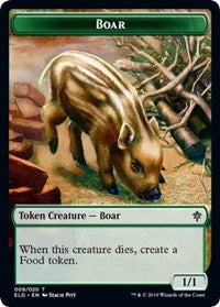 Boar // Food (18) Double-sided Token [Throne of Eldraine Tokens] | Rook's Games and More