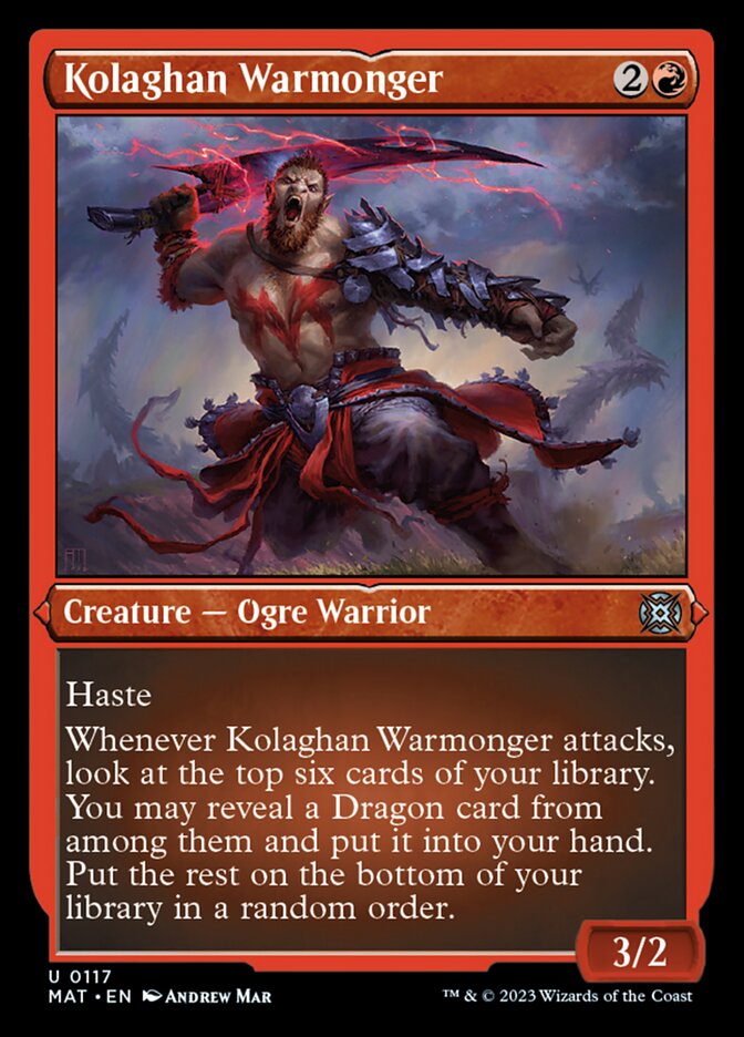 Kolaghan Warmonger (Foil Etched) [March of the Machine: The Aftermath] | Rook's Games and More