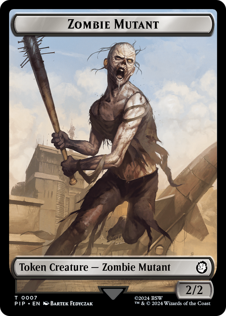 Treasure (0019) // Zombie Mutant Double-Sided Token [Fallout Tokens] | Rook's Games and More