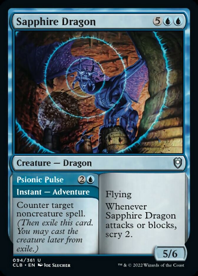 Sapphire Dragon // Psionic Pulse [Commander Legends: Battle for Baldur's Gate] | Rook's Games and More