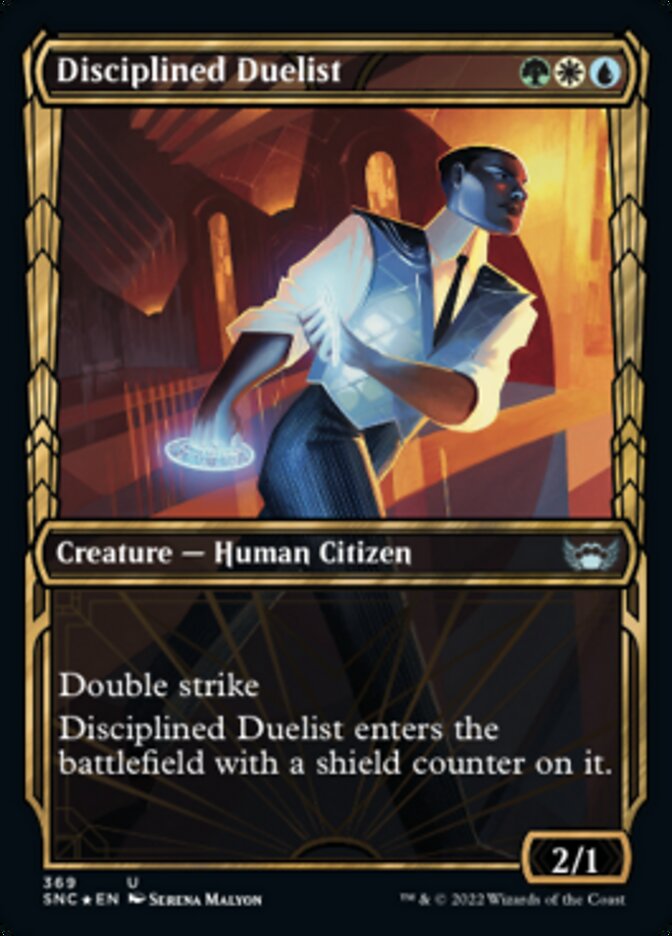 Disciplined Duelist (Showcase Golden Age Gilded Foil) [Streets of New Capenna] | Rook's Games and More