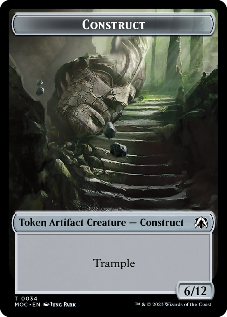 Phyrexian Golem // Construct Double-Sided Token [March of the Machine Commander Tokens] | Rook's Games and More