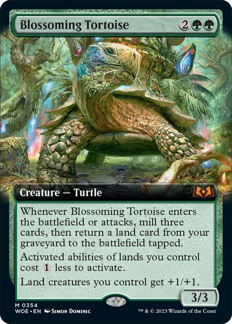 Blossoming Tortoise (Extended Art) [Wilds of Eldraine] | Rook's Games and More
