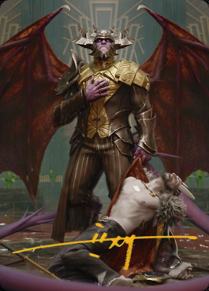 Ob Nixilis, the Adversary 1 Art Card (Gold-Stamped Signature) [Streets of New Capenna Art Series] | Rook's Games and More