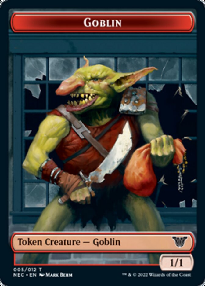 Smoke Blessing // Goblin Double-sided Token [Kamigawa: Neon Dynasty Commander Tokens] | Rook's Games and More