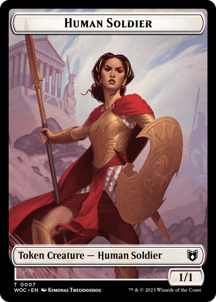 Pirate // Human Soldier Double-Sided Token [Wilds of Eldraine Commander Tokens] | Rook's Games and More