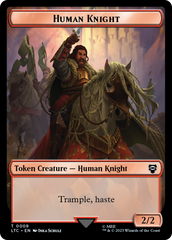 Human Knight // Human Double-Sided Token [The Lord of the Rings: Tales of Middle-Earth Commander Tokens] | Rook's Games and More
