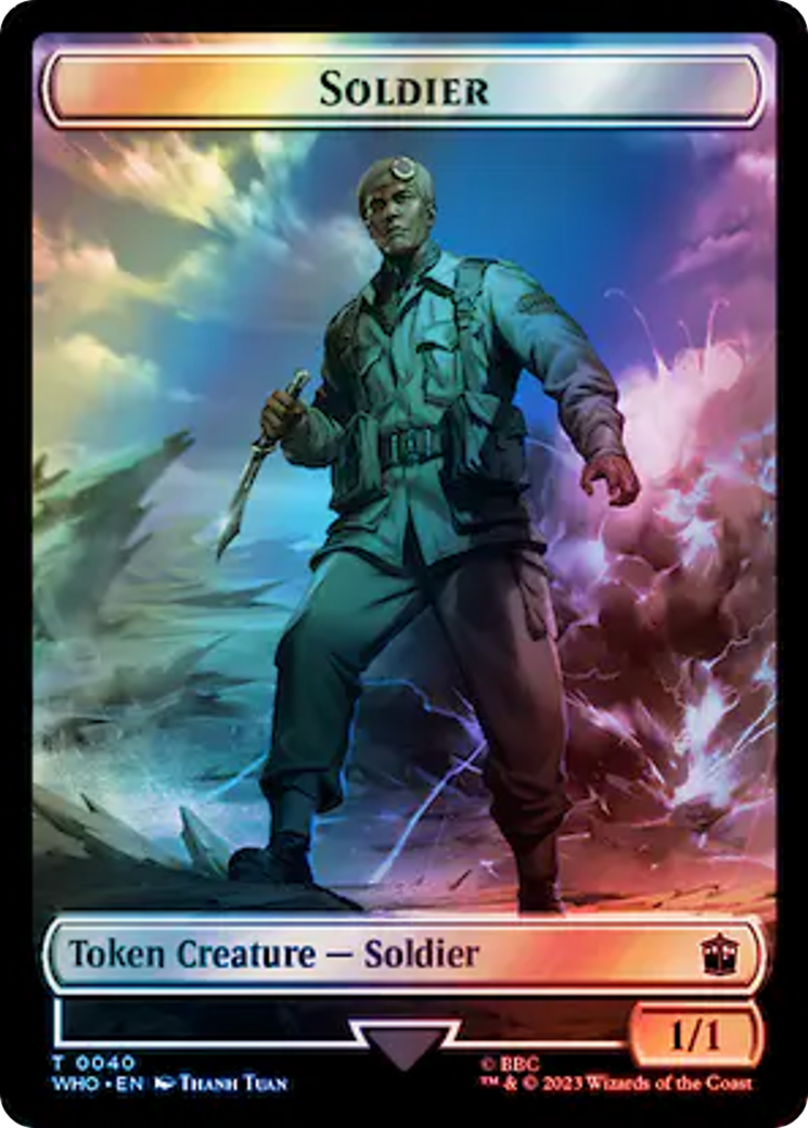 Soldier // Treasure (0061) Double-Sided Token (Surge Foil) [Doctor Who Tokens] | Rook's Games and More