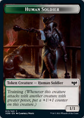 Zombie (008) // Human Soldier Double-sided Token [Innistrad: Crimson Vow Tokens] | Rook's Games and More