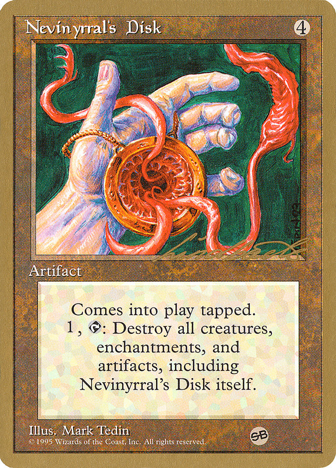 Nevinyrral's Disk (Leon Lindback) (SB) [Pro Tour Collector Set] | Rook's Games and More