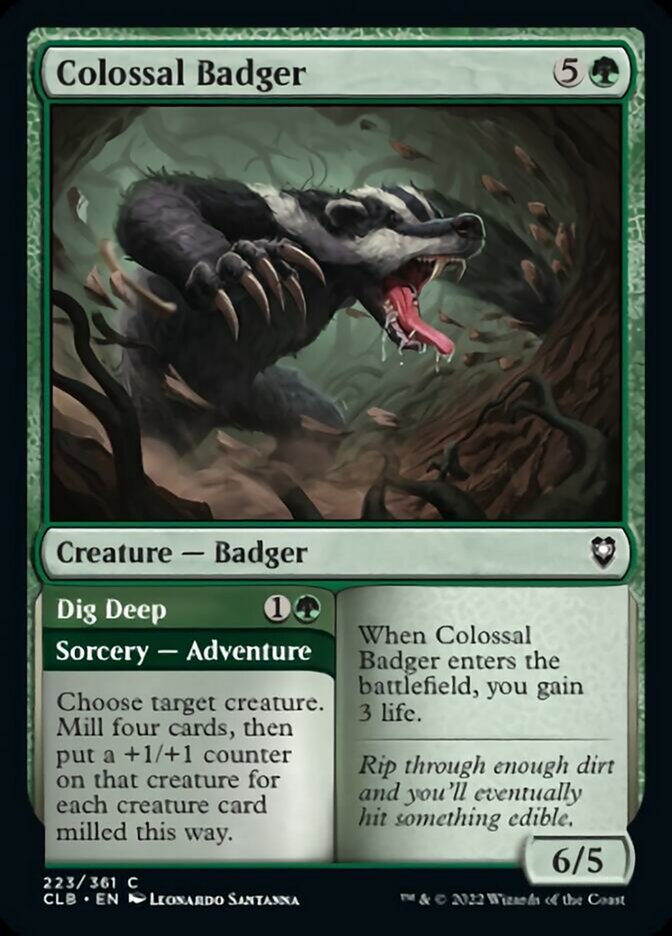 Colossal Badger // Dig Deep [Commander Legends: Battle for Baldur's Gate] | Rook's Games and More