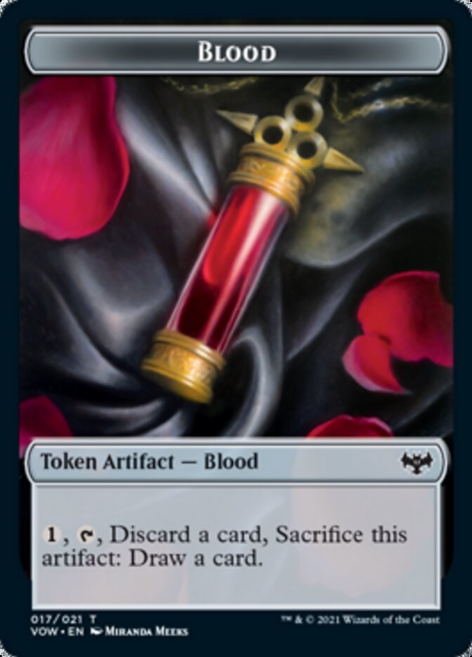 Blood // Vampire (016) Double-sided Token [Innistrad: Crimson Vow Tokens] | Rook's Games and More