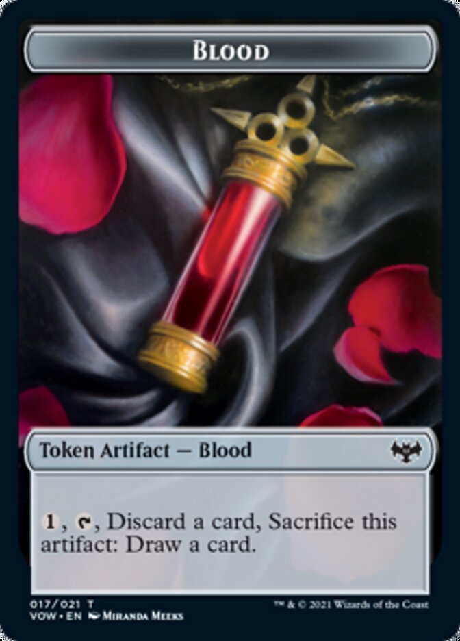 Blood // Emblem - Chandra, Dressed to Kill Double-sided Token [Innistrad: Crimson Vow Tokens] | Rook's Games and More