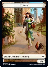 Human // Food (17) Double-sided Token [Throne of Eldraine Tokens] | Rook's Games and More