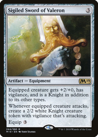 Sigiled Sword of Valeron [Core Set 2019] | Rook's Games and More