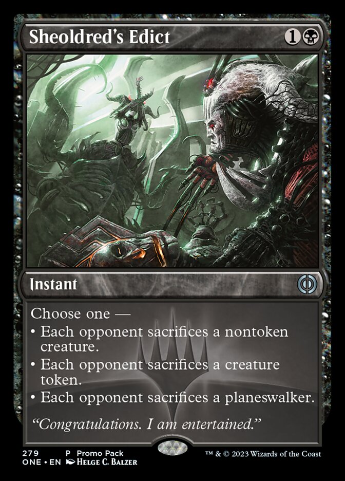 Sheoldred's Edict (Promo Pack) [Phyrexia: All Will Be One Promos] | Rook's Games and More