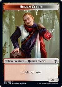 Human Cleric // Food (18) Double-sided Token [Throne of Eldraine Tokens] | Rook's Games and More