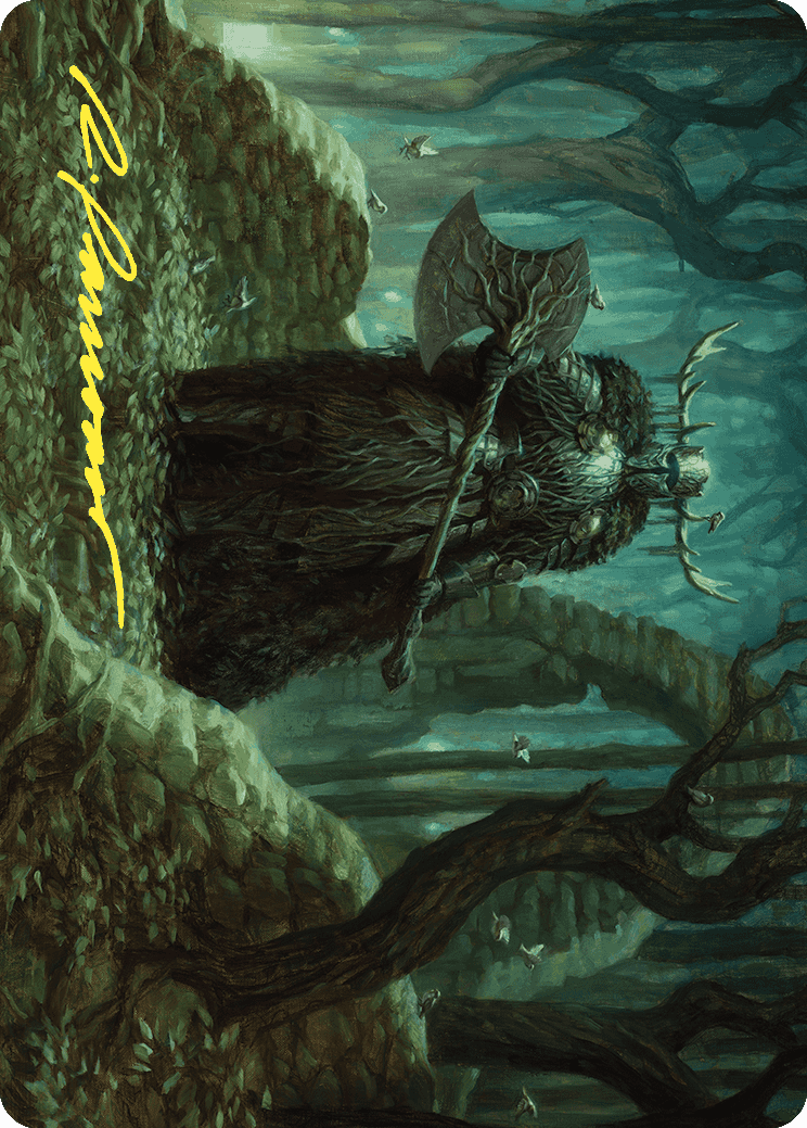 Mosswood Dreadknight Art Card (Gold-Stamped Signature) [Wilds of Eldraine Art Series] | Rook's Games and More