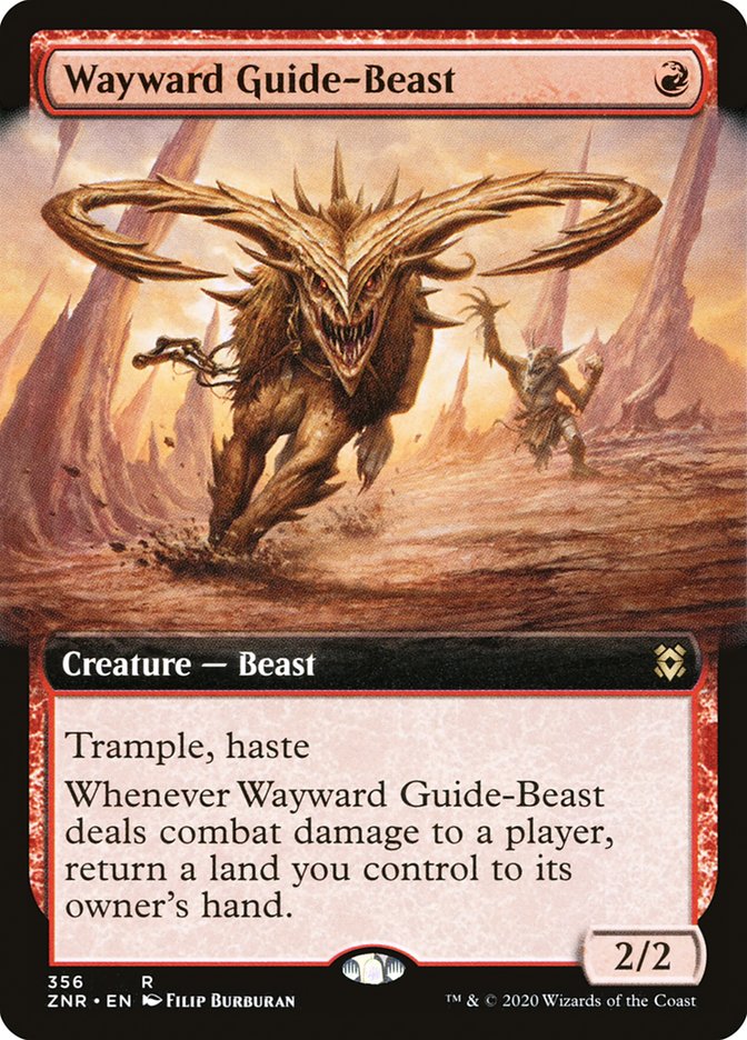 Wayward Guide-Beast (Extended Art) [Zendikar Rising] | Rook's Games and More