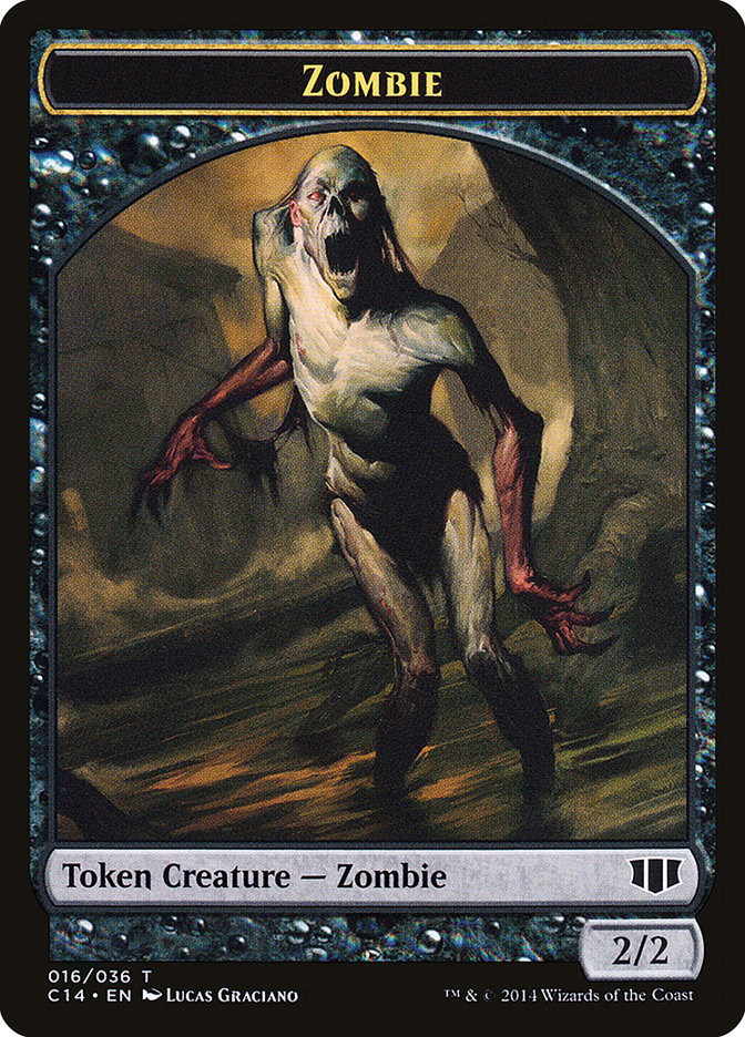 Demon (013/036) // Zombie (016/036) Double-sided Token [Commander 2014 Tokens] | Rook's Games and More