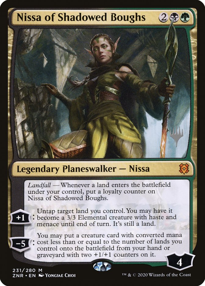 Nissa of Shadowed Boughs (Promo Pack) [Zendikar Rising Promos] | Rook's Games and More