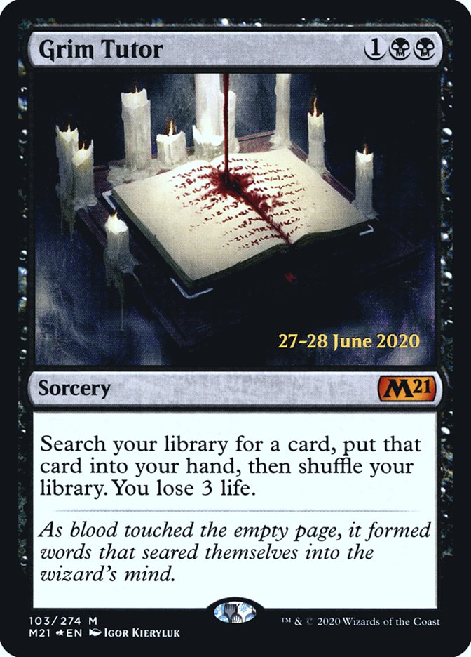 Grim Tutor  [Core Set 2021 Prerelease Promos] | Rook's Games and More