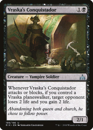 Vraska's Conquistador [Rivals of Ixalan] | Rook's Games and More