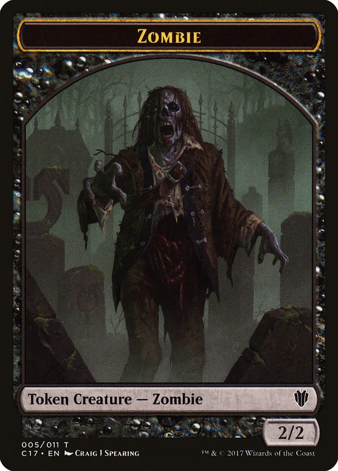 Vampire // Zombie Double-sided Token [Commander 2017 Tokens] | Rook's Games and More