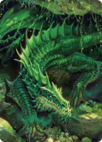 Lurking Green Dragon Art Card [Commander Legends: Battle for Baldur's Gate Art Series] | Rook's Games and More