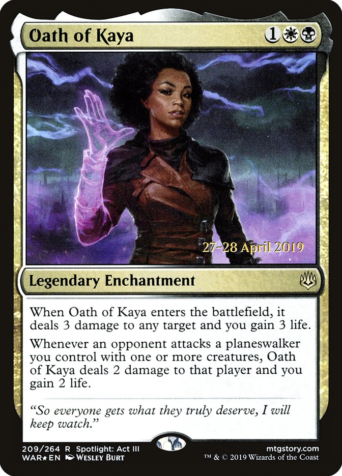 Oath of Kaya  [War of the Spark Prerelease Promos] | Rook's Games and More