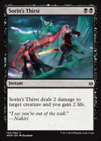 Sorin's Thirst [War of the Spark] | Rook's Games and More