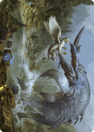 Horned Loch-Whale Art Card [Wilds of Eldraine Art Series] | Rook's Games and More