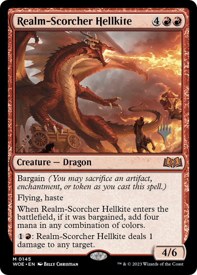 Realm-Scorcher Hellkite (Promo Pack) [Wilds of Eldraine Promos] | Rook's Games and More