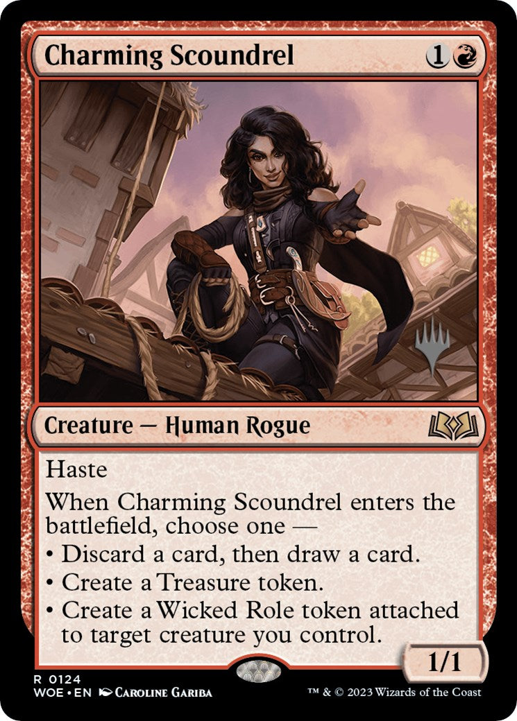 Charming Scoundrel (Promo Pack) [Wilds of Eldraine Promos] | Rook's Games and More