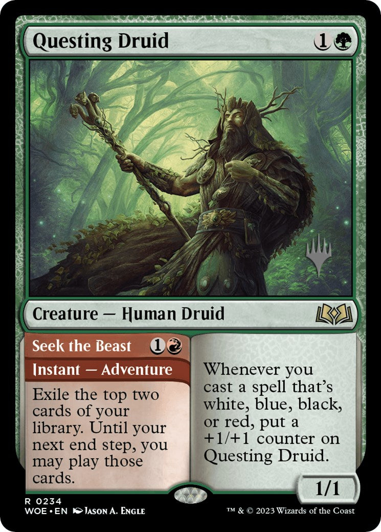 Questing Druid (Promo Pack) [Wilds of Eldraine Promos] | Rook's Games and More
