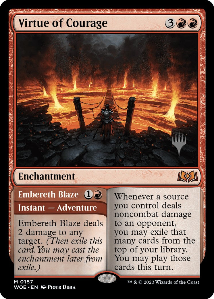 Virtue of Courage //Embereth Blaze (Promo Pack) [Wilds of Eldraine Promos] | Rook's Games and More