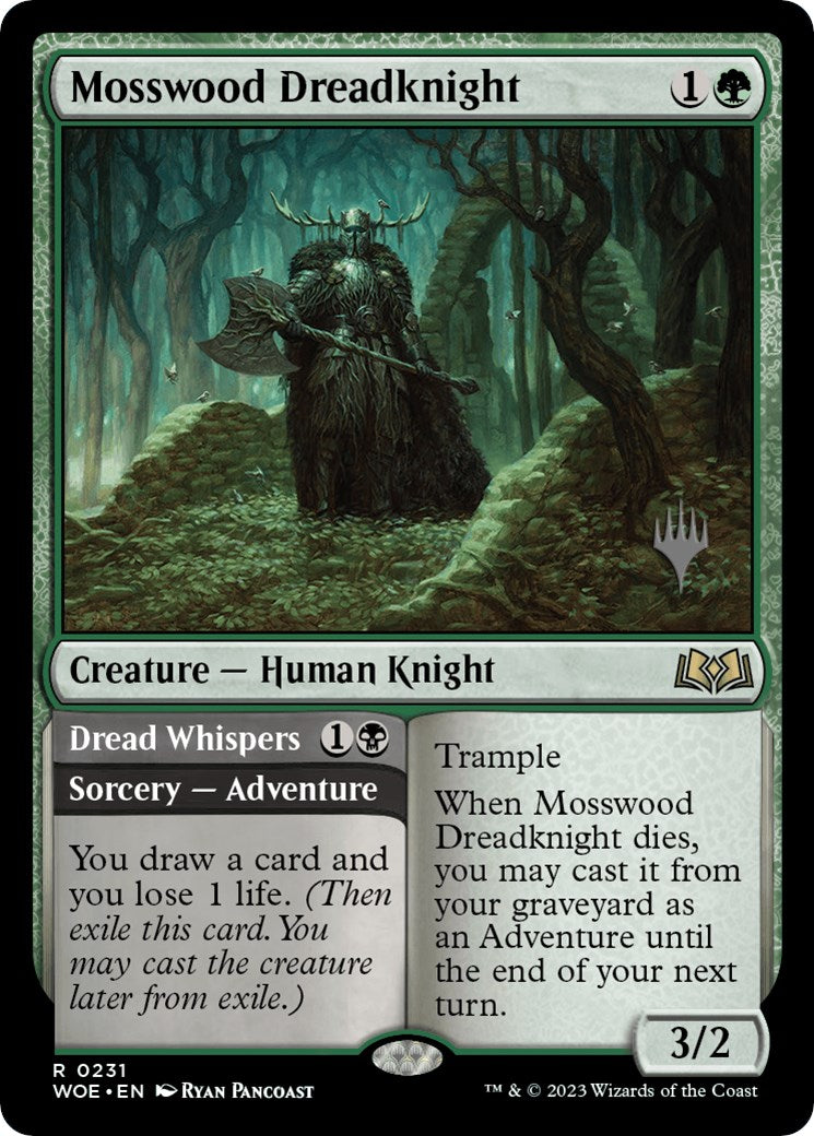 Mosswood Dreadknight // Dread Whispers (Promo Pack) [Wilds of Eldraine Promos] | Rook's Games and More