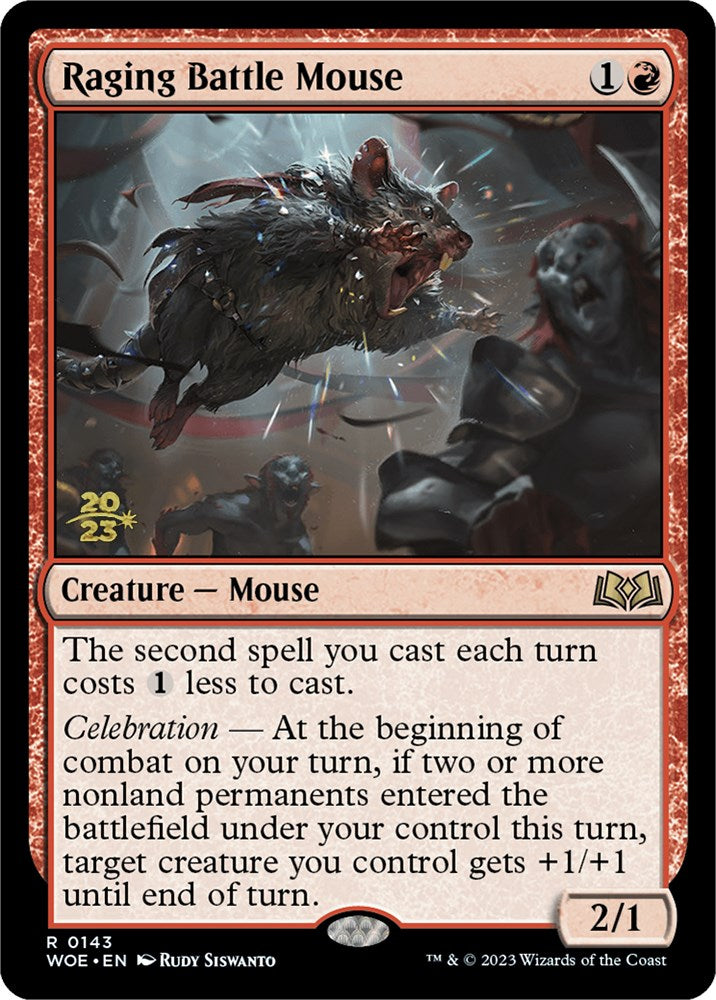 Raging Battle Mouse [Wilds of Eldraine Prerelease Promos] | Rook's Games and More